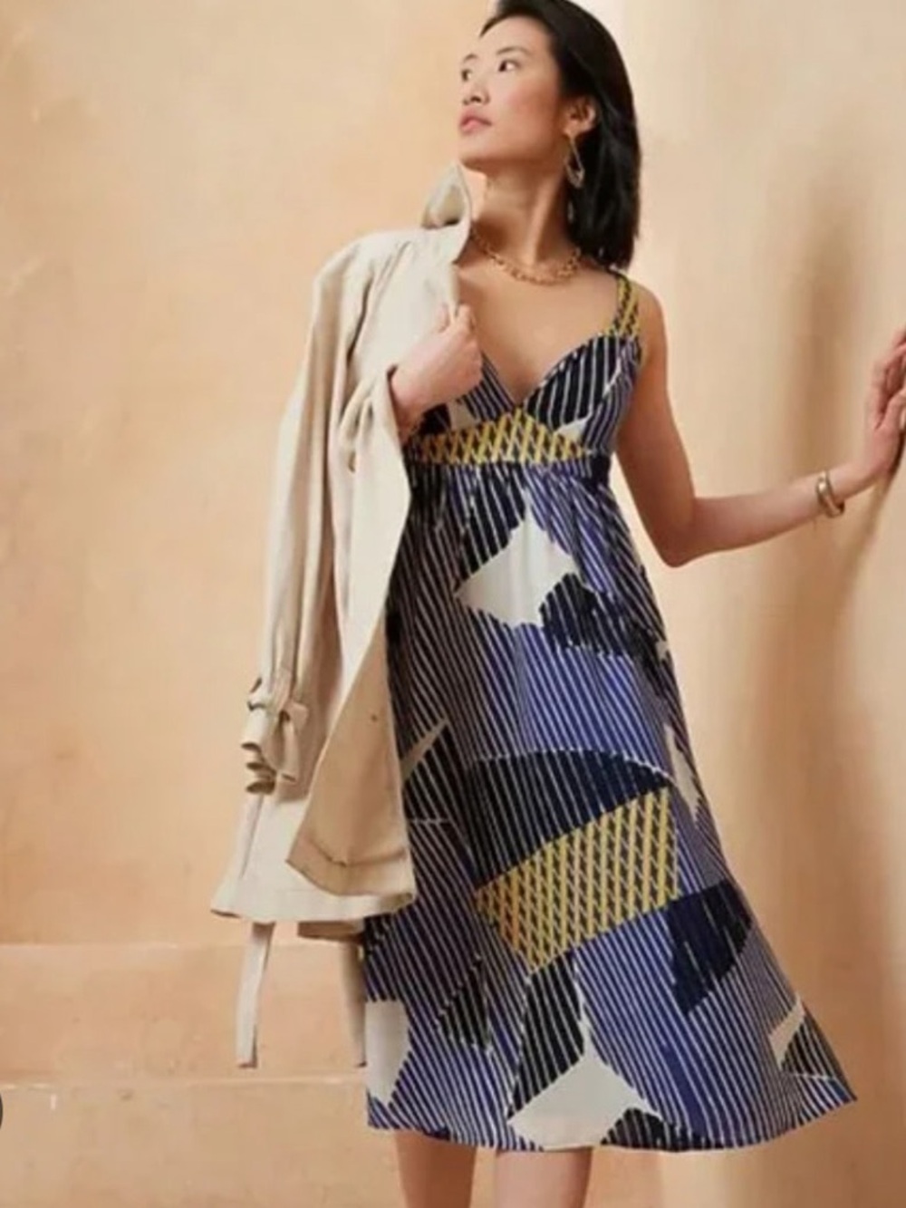 Banana Republic factory Blue and White Maxi‎ Sundress